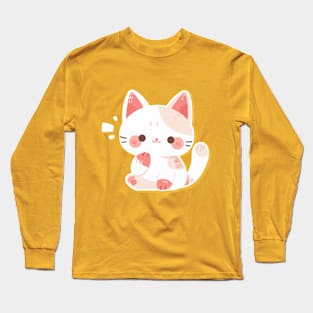 Cute Curious Cat Long Sleeve T-Shirt